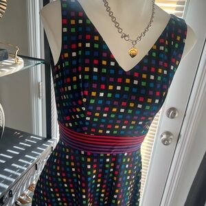 Vintage 1970s Elinor Gay Maxi Vibrant Disco Tech Colorful Dress Small Deadstock
